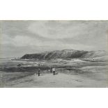 JOHN SMART (1838-1899), SCOTTISHERIE LINKSWatercolour en grisaille heightened with white on