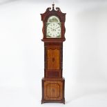 ENGLISH OAK AND MAHOGANY TALL CASE CLOCK, 1ST HALF, GEORGE BANKS, DARLESTON [SIC], 1835the