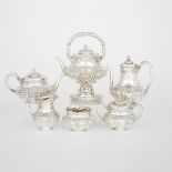 AMERICAN SILVER TEA AND COFFEE SERVICE, GORHAM MFG. CO., PROVIDENCE, R.I., 1893comprising six