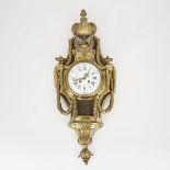FRENCH GILT BRONZE CARTEL CLOCK, C.1900modelled in the Louis XIV style, the case with laurel swags