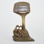 PETER TERESZCZUK (AUSTRIAN, 1875-1963)BRONZE AND IVORY FIGURAL TABLE LAMP, C.1920signed in the