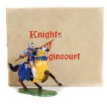 A Britains ‘Knights of Agincourt’. No9496 Mounted knight with lance on rearing horse. Knight with