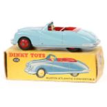 Dinky Toys Austin Atlantic Convertible (105). An example in light blue with red interior and red