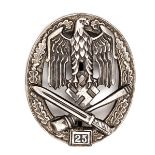 A Third Reich General Assault badge for 25 engagements, of good quality WM construction, by JFS (