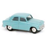 Corgi Toys Austin Cambridge (201). Example in pale blue with flat spun wheels. Mint. See internet