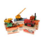 5 Dinky Toys /Supertoys. Coventry Climax Fork Lift Truck (14c) in orange with green forks and