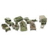 7 Dinky Toys military items. An American Jeep (153a) with US white star to bonnet. Reconnaissance