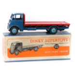 Dinky Supertoys Guy Flat Truck (512). An example with cab and chassis in blue with mid blue wheels