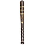 A “Berks Special Constable” polished darkwood truncheon, the tile painted in gilt capitals with