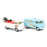 2 Corgi Toys Volkswagen Type 2. A ‘Toblerone’ delivery van (441) in light blue with yellow interior.