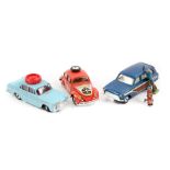 3 Corgi Toys. Ford Consul Cortina Estate (440) in metallic blue with cream interior and ‘wood’