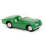 Corgi Toys Triumph TR2 (301). An example in deep green with cream seats with flat spun wheels. Mint.