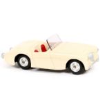 Corgi Toys Austin Healey (300). An example in cream with red seats with flat spun wheels. Mint