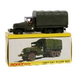 A French Dinky Toys G.M.C. Military Truck (809). In U.S. military olive green livery. Complete