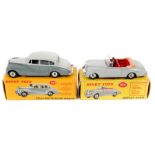 2 Dinky Toys. Rolls Royce Silver Wraith (150) in two tone grey. Plus a Bentley Coupe (194) in