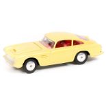 Corgi Toys Aston Martin DB4 (218). In primrose yellow, red interior, with bonnet vent and smooth