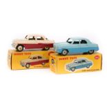 2 Dinky Toys. Ford Zephyr Saloon (162) in two tone blue with light grey wheels. Plus a Vauxhall