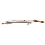 A Japanese officer’s sword Katana,  blade 26”, regulation mounts, stud fastener, Showa 18th Year (