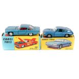 2 Corgi Toys. Ghia L6.4 (241) in metallic blue with red interior. Plus a Lancia Fulvia Sport