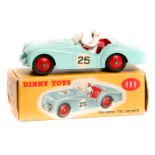 Dinky Toys Triumph TR3 Sports (111). An example in turquoise with red interior and wheels, RN 25.