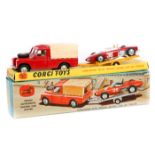 Corgi Toys Gift Set No17 Land Rover with Ferrari Racing car on trailer. Land Rover in red with