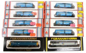 A quantity of ‘N’ gauge Locomotives and freight wagons. 2 Graham Farish diesel locomotives. A BR