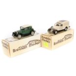 2 Brooklin Models. BRK 3 1930 Ford Model A Victoria in dark green with cream roof and wheels with