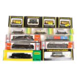 A quantity of ‘N’ gauge Locomotives and freight wagons. Minitrix – BR class 2MT 2-6-0 tender