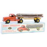 A French Dinky Supertoys Tracteur Willeme Avec Semi-Remorque Fardier (36A). Orange tractor unit with