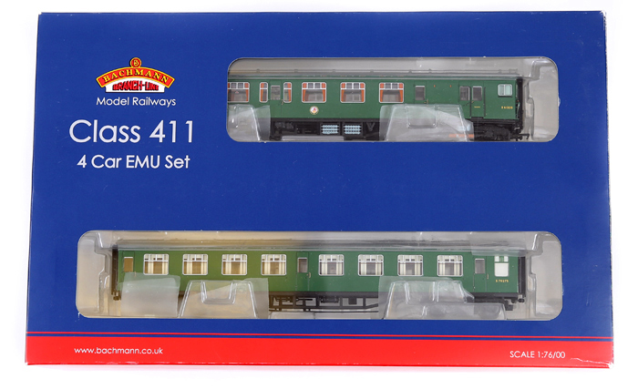 A Bachmann Model Railways OO class 411 4 Car EMU Set (31-427Z). An example produced for Modelzone.