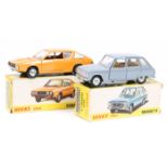 2 French Dinky Toys (Spanish issues). Renault 6 (1453), in grey with beige interior and a Renault