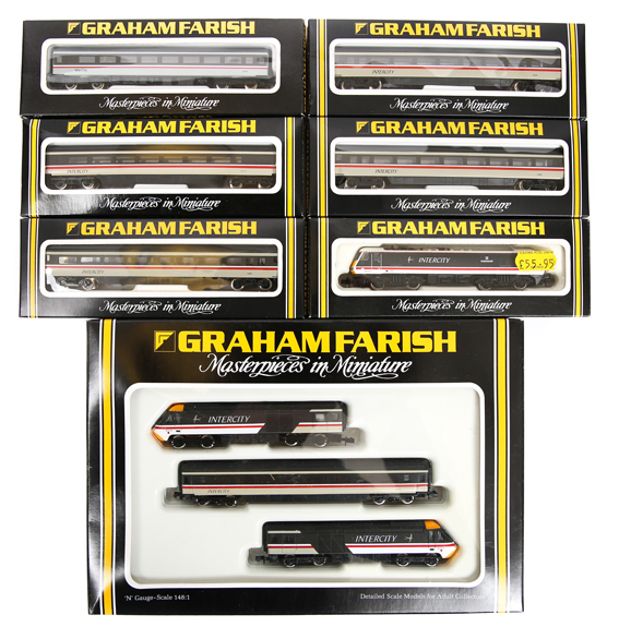 A quantity of Graham Farish ‘N’ gauge Locomotives and Rolling Stock. A BR Intercity HST 125 set,