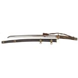 A Japanese naval officer’s sword katana,heavy polished blade 25½”, regulation mounts with floral