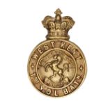 A Vic OR’s brass glengarry badge of the 1st Vol Bn The Q Own (R West Kent Regt). Near VGC Plate 1