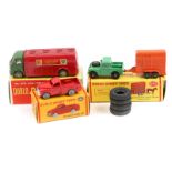 6 Dublo Dinky Toys. Commer Van (063), Austin Lorry (064), Morris Pick-Up (065), Bedford Flat