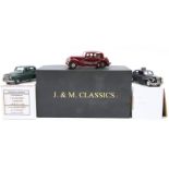 3 white metal models. A Lansdowne Models- Crossway Models Special MG Magnette ZA in black with red