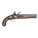 A .65” military style flintlock holster pistol of 1796 type, 15” overall, barrel 9” with London