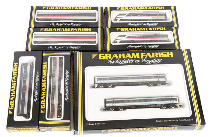 A quantity of Graham Farish ‘N’ gauge Locomotives and Rolling Stock. A BR Intercity class 91 Bo-Bo