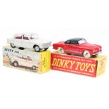2 Dinky Toys. A Volkswagen Karmann Ghia Coupe (187), in red with black roof. Plus French Dinky