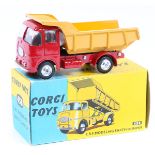 Corgi Toys E.R.F. Model 64G Earth Dumper (458). In red with yellow rear tipping body, example with