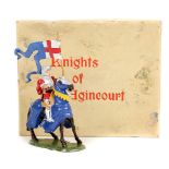 A Britains ‘Knights of Agincourt’ No9494 Mounted knight standard bearer. Overall livery of red and