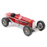 An Italian Cassadio1:24 scale 1930’s Alfa Romeo single seat racing car. In deep red, RN8 with silver