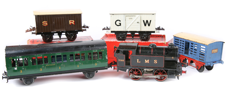 A quantity of Hornby ‘O’ gauge Locomotives and Rolling Stock. Including No. 1 0-4-0T locomotive,