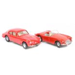2 Spot-On Cars. Jensen 541 (112). In bright red with cream interior. Plus an MGA (104) in red with
