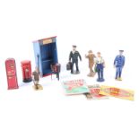 A quantity of Hornby O and OO gauge railway figures. Station Master, station staff with luggage,