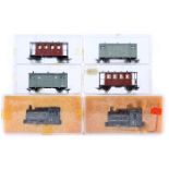 A small quantity of continental HO N scale model railway. 4 locomotives – 2 by Minitrains, 0-4-0