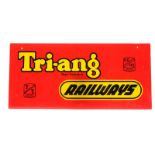 An original early 1960’s Tri-ang Railways product plastic shop advertising sign. Promoting OO/HO