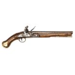 A .56” Tower Long Sea Service flintlock belt pistol, c 1800, 19½” overall, barrel 12” with