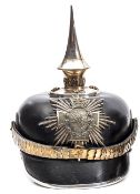 †An Imperial German Saxony Grenadier Regiment No 100 reservist officer’s M1895 pickelhaube, the