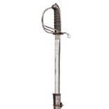A Victorian officer’s sword of The Royal Artillery, very slightly curved blade 32½”, by Wilkinson,